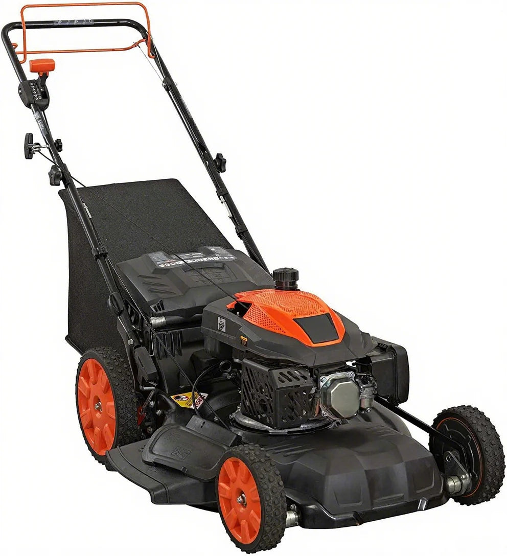 22�测�� 201cc 3-in-1 Gas Self-Propelled Lawn Mower with CVT and High Wheels