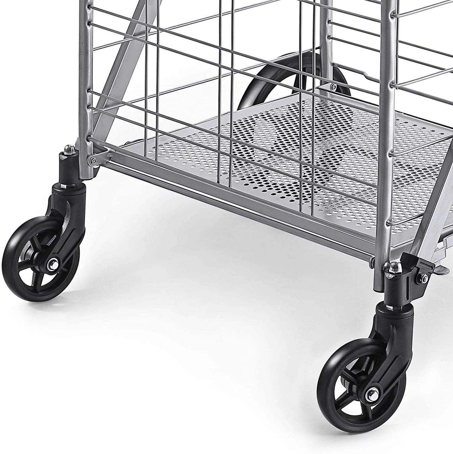 Shopping Cart with Wheels, Metal Grocery Cart with Wheels, Shopping Carts For Groceries