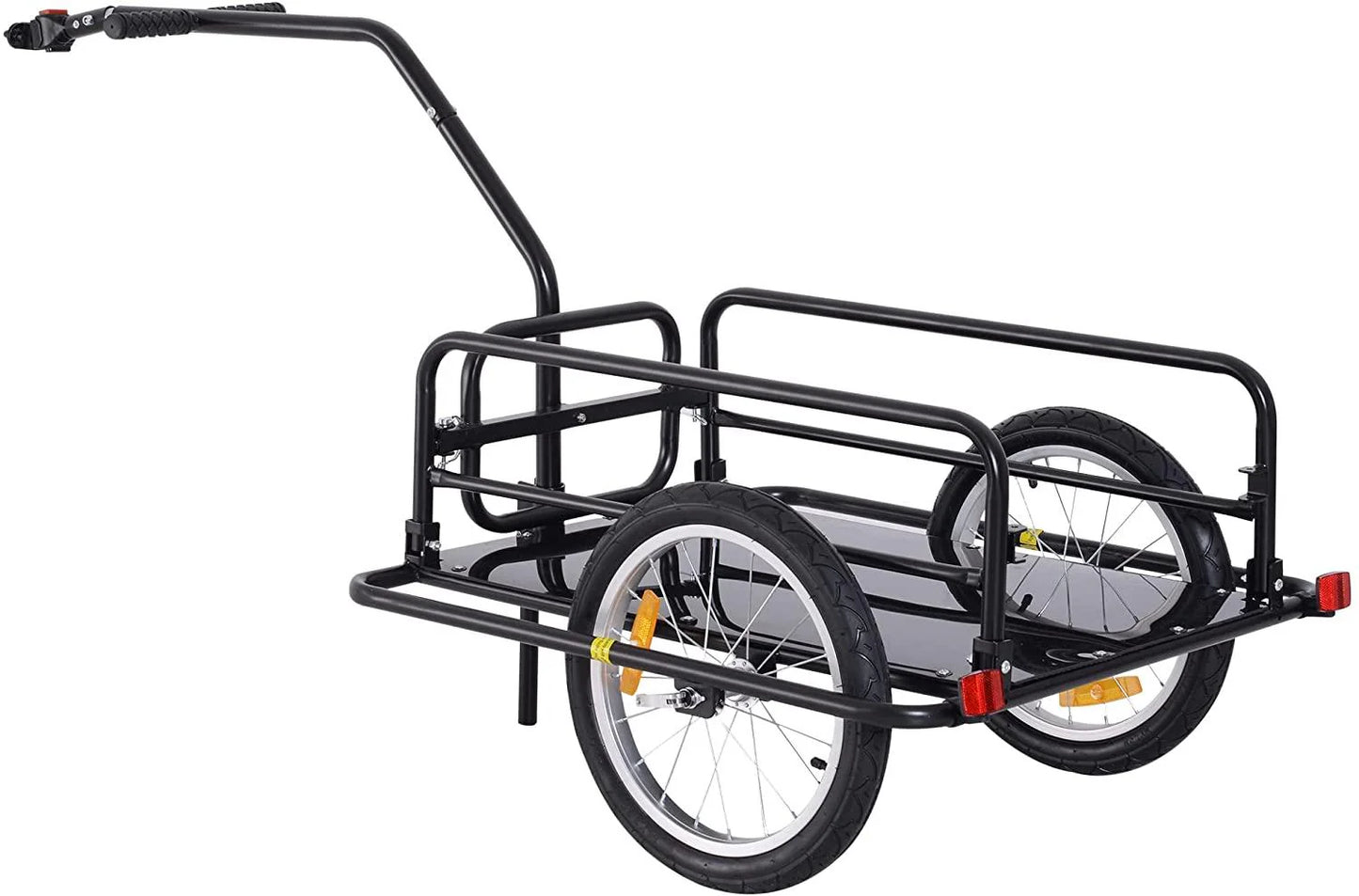 Foldable Bike Cargo Trailer, 80lbs Capacity, 16�测�� Wheels, Black, with Hitch