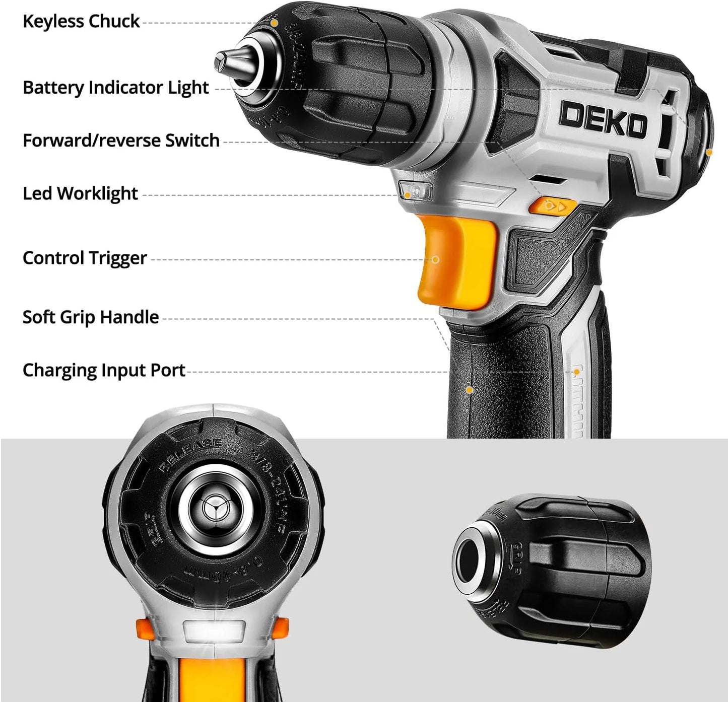 Tool Set锛�Tool Kit with 8V Cordless Drill,Tool Box with Drill,Hand Drill Set for Men & Women,Home Tool Kits for House Repair,Handyman,DIY 126 Piece