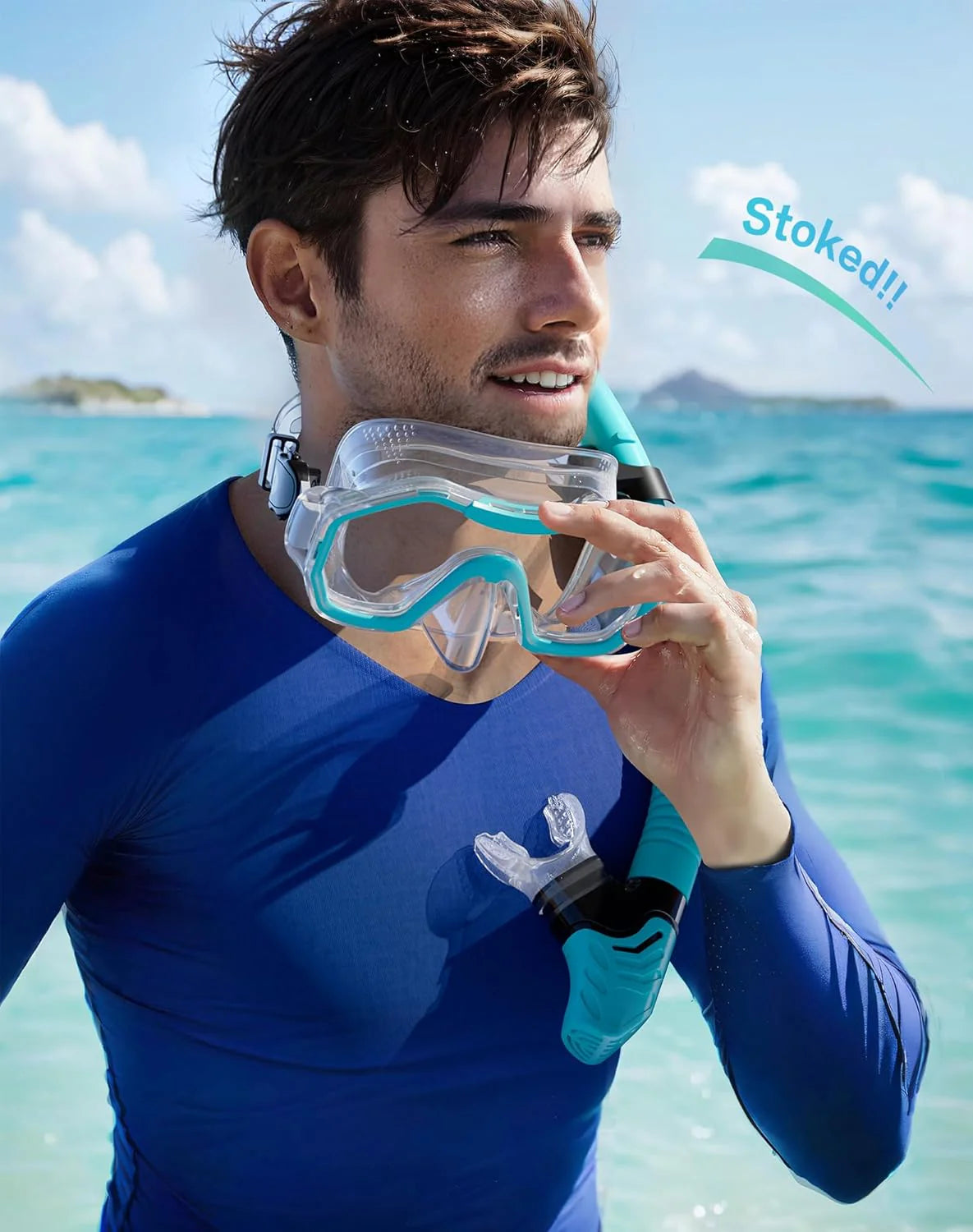 Snorkeling Gear for Adults, Dry-Top Snorkel Set, 180掳Panoramic Wide View Diving Mask Breathing Freely Snorkel Mask for Snorkeling Scuba Diving Swimming Travel