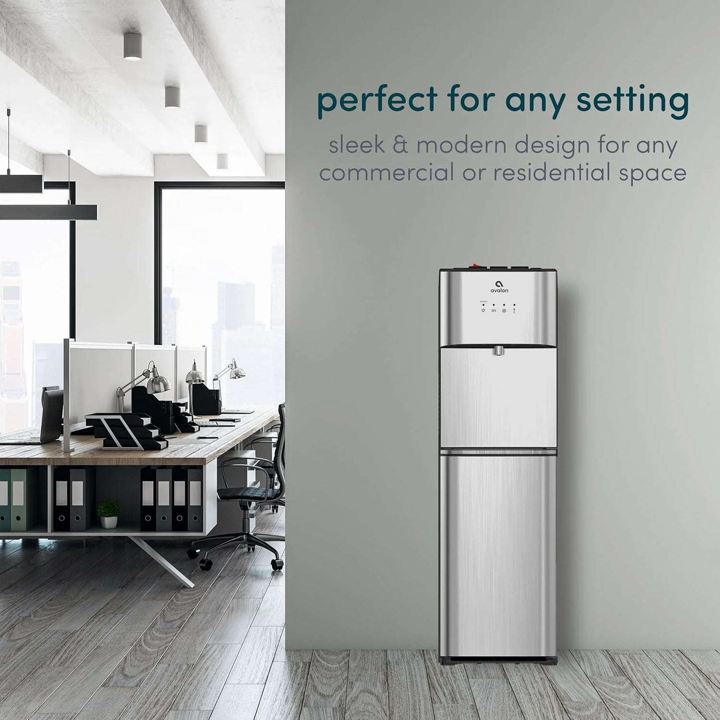 Limited Edition Self Cleaning Water Cooler Water Dispenser - 3 Temperature Settings - Hot, Cold & Room Water, Durable Stainless Steel Construction, Bottom Loading .