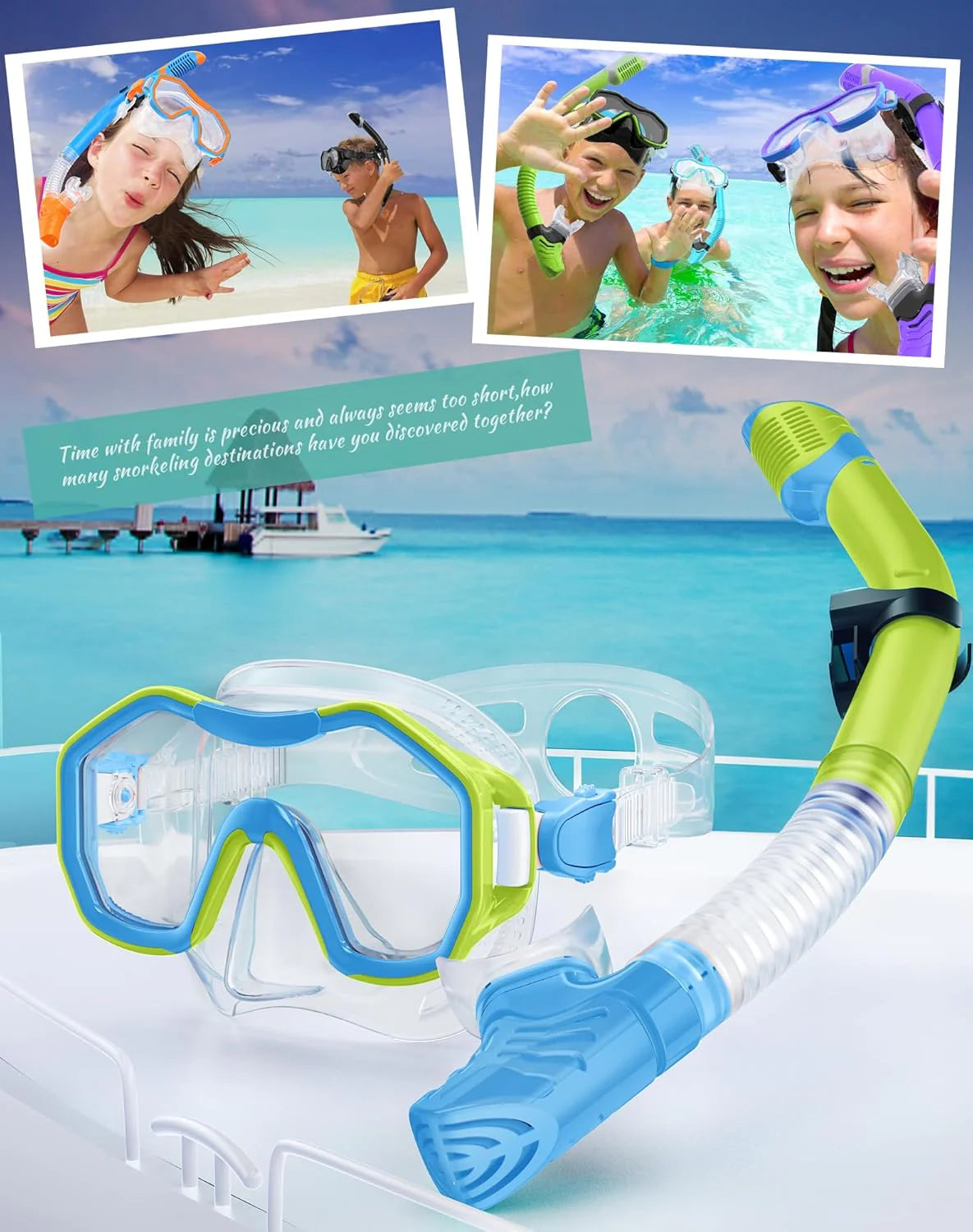 Snorkeling Gear for Adults, Dry-Top Snorkel Set, 180掳Panoramic Wide View Diving Mask Breathing Freely Snorkel Mask for Snorkeling Scuba Diving Swimming Travel