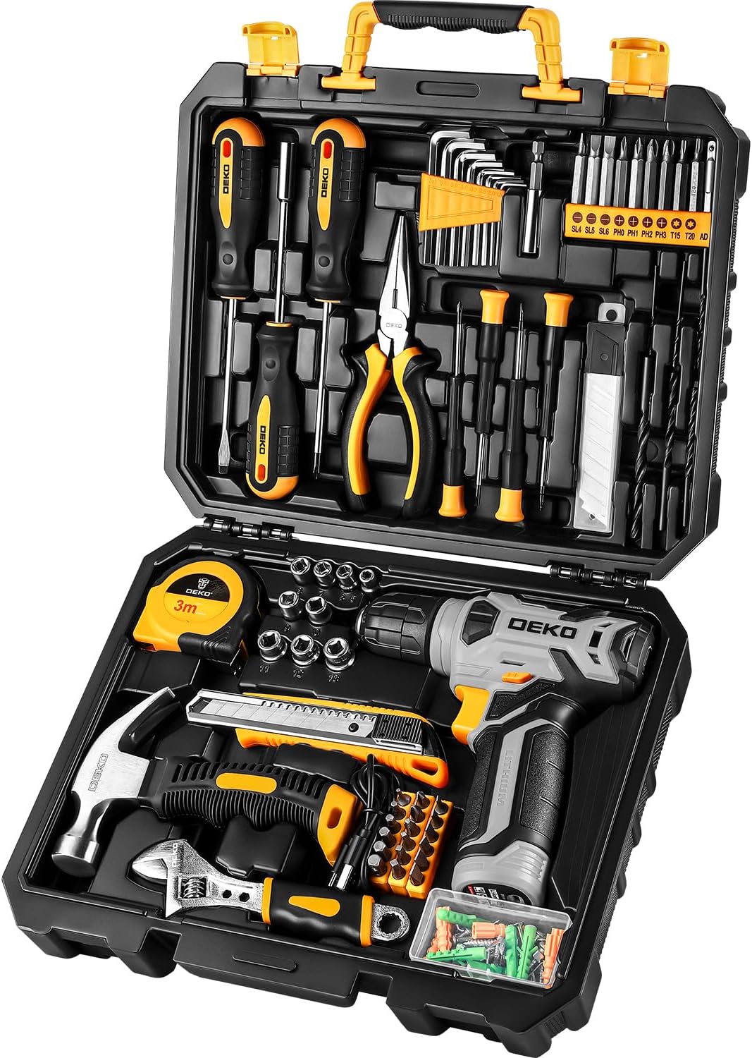 Tool Set锛�Tool Kit with 8V Cordless Drill,Tool Box with Drill,Hand Drill Set for Men & Women,Home Tool Kits for House Repair,Handyman,DIY 126 Piece