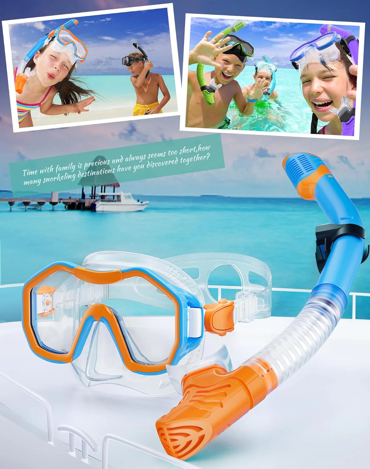 Snorkeling Gear for Adults, Dry-Top Snorkel Set, 180掳Panoramic Wide View Diving Mask Breathing Freely Snorkel Mask for Snorkeling Scuba Diving Swimming Travel