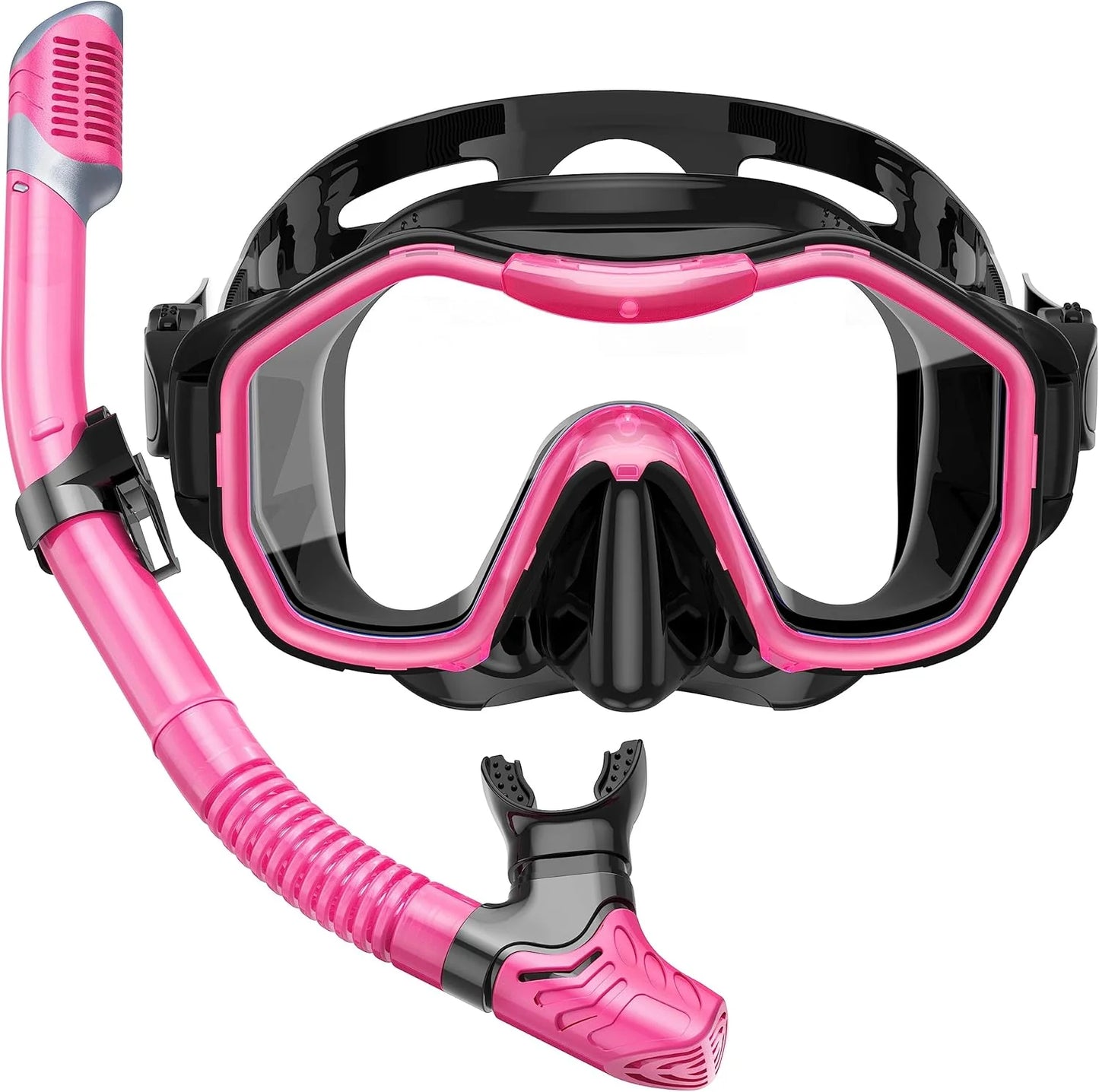 Snorkeling Gear for Adults, Dry-Top Snorkel Set, 180掳Panoramic Wide View Diving Mask Breathing Freely Snorkel Mask for Snorkeling Scuba Diving Swimming Travel