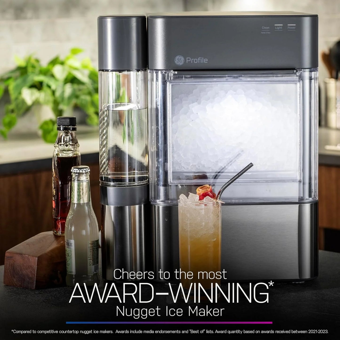 2.0 with 0.75 Gallon Tank, Chewable Crunchable Countertop Nugget Ice Maker, Scoop included, 38 lbs in 24 hours, Pellet Ice Machine with WiFi & Smart Connected, Stainless Steel