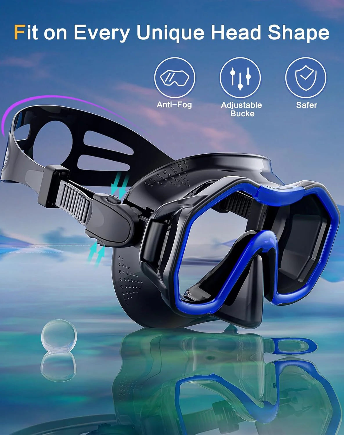 Snorkeling Gear for Adults, Dry-Top Snorkel Set, 180掳Panoramic Wide View Diving Mask Breathing Freely Snorkel Mask for Snorkeling Scuba Diving Swimming Travel