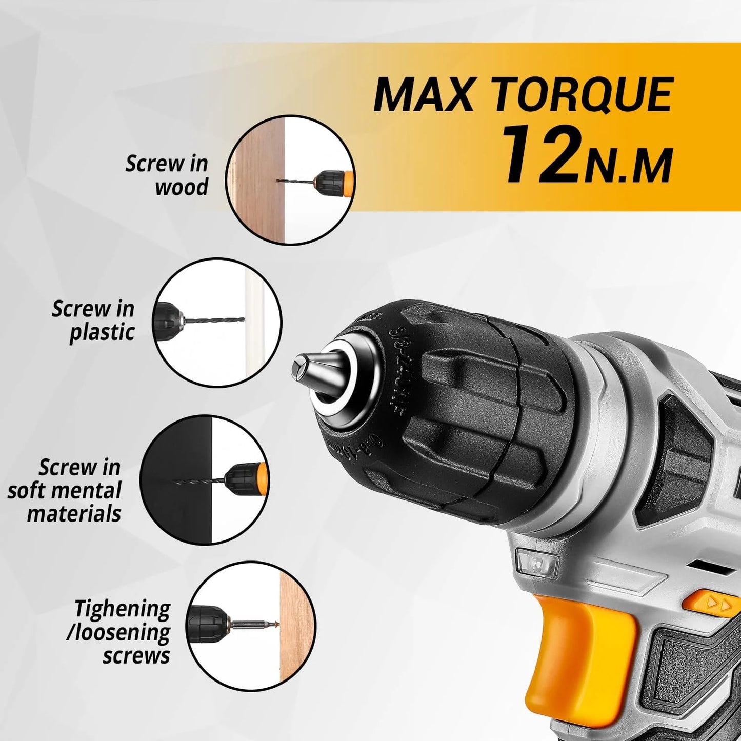 Tool Set锛�Tool Kit with 8V Cordless Drill,Tool Box with Drill,Hand Drill Set for Men & Women,Home Tool Kits for House Repair,Handyman,DIY 126 Piece
