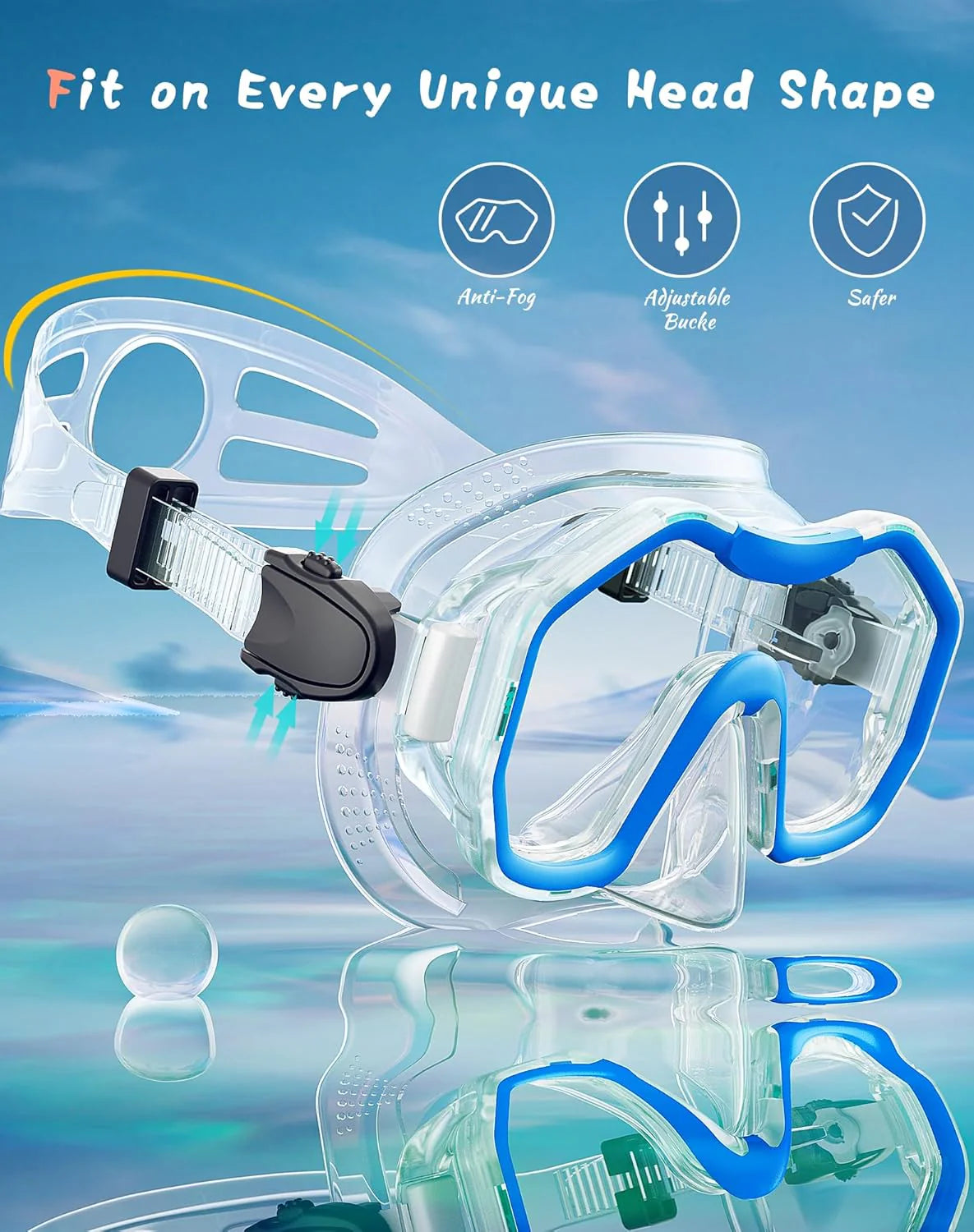 Snorkeling Gear for Adults, Dry-Top Snorkel Set, 180掳Panoramic Wide View Diving Mask Breathing Freely Snorkel Mask for Snorkeling Scuba Diving Swimming Travel