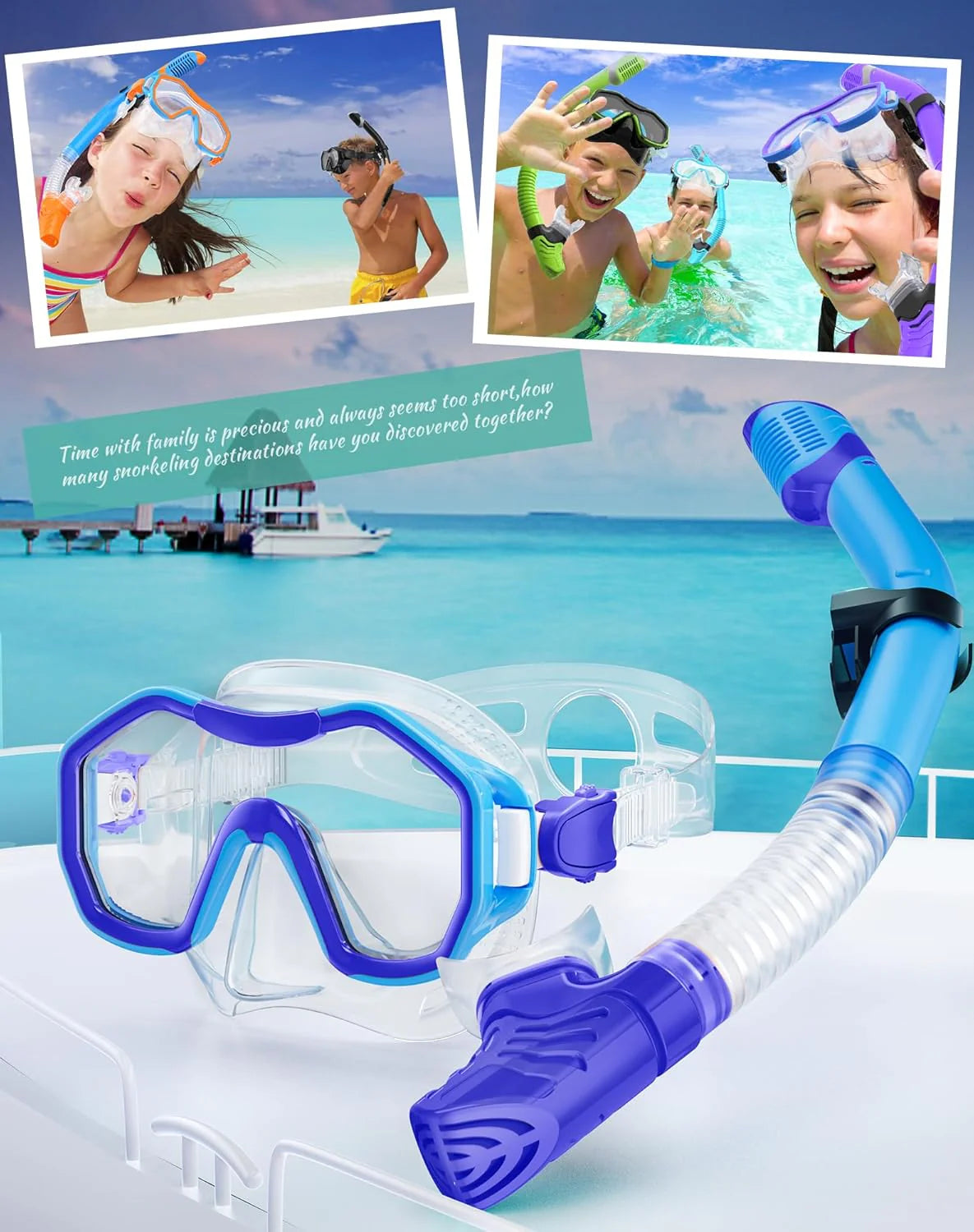Snorkeling Gear for Adults, Dry-Top Snorkel Set, 180掳Panoramic Wide View Diving Mask Breathing Freely Snorkel Mask for Snorkeling Scuba Diving Swimming Travel