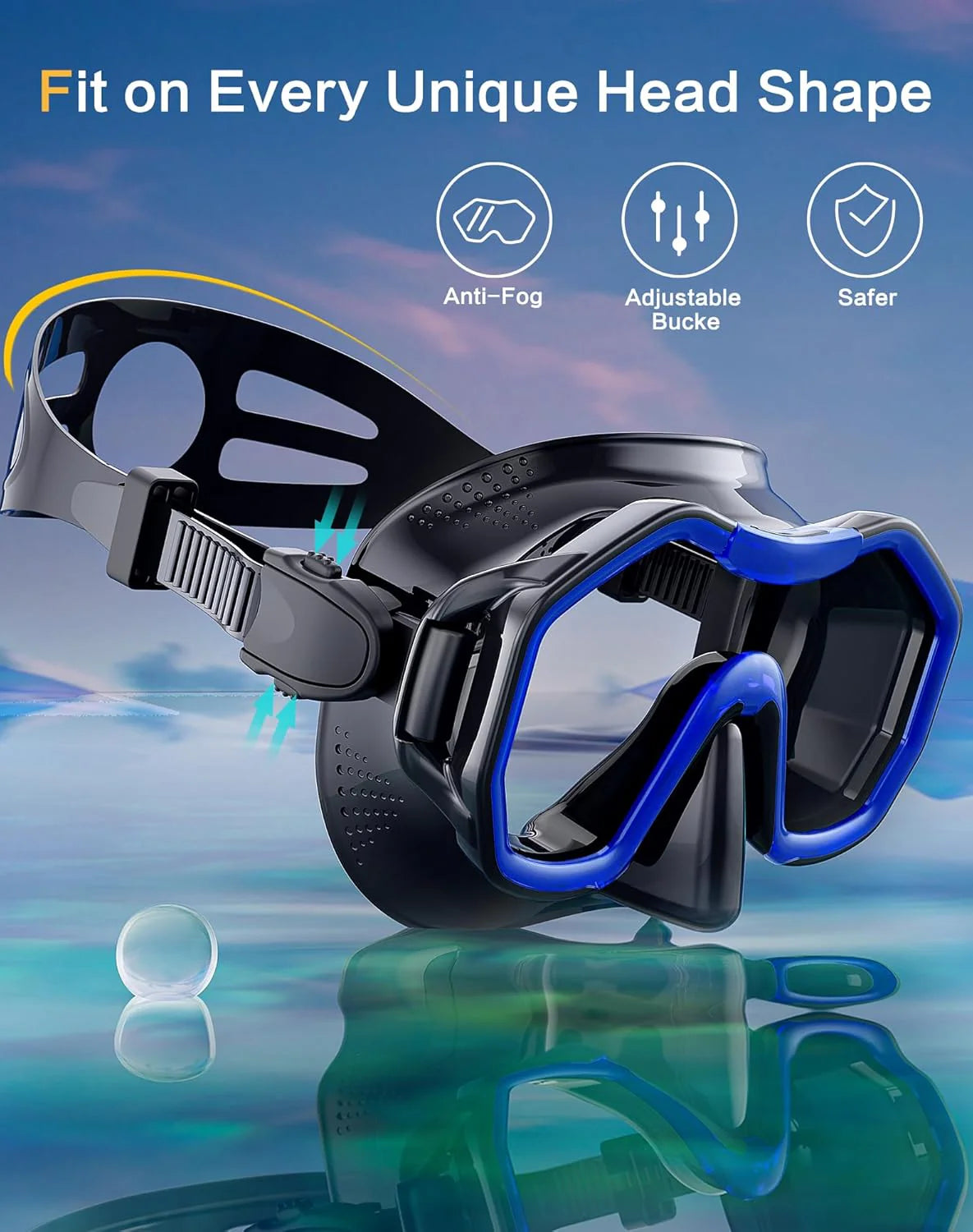 Snorkeling Gear for Adults, Dry-Top Snorkel Set, 180掳Panoramic Wide View Diving Mask Breathing Freely Snorkel Mask for Snorkeling Scuba Diving Swimming Travel