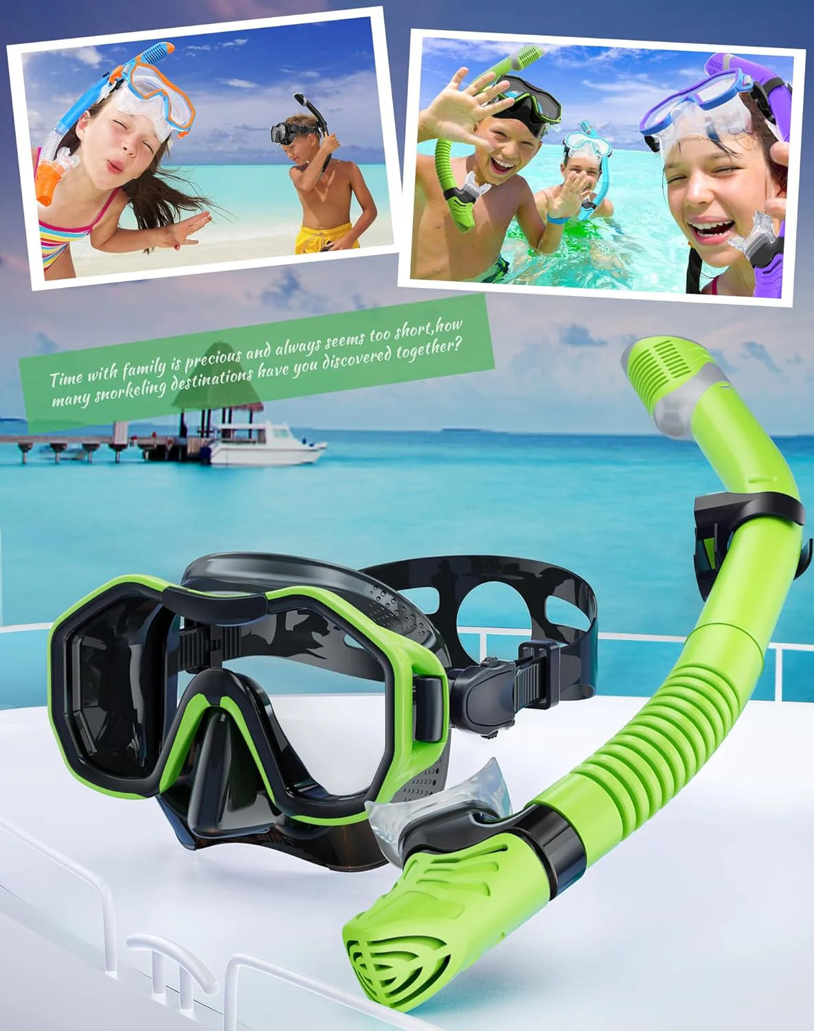 Snorkeling Gear for Adults, Dry-Top Snorkel Set, 180掳Panoramic Wide View Diving Mask Breathing Freely Snorkel Mask for Snorkeling Scuba Diving Swimming Travel