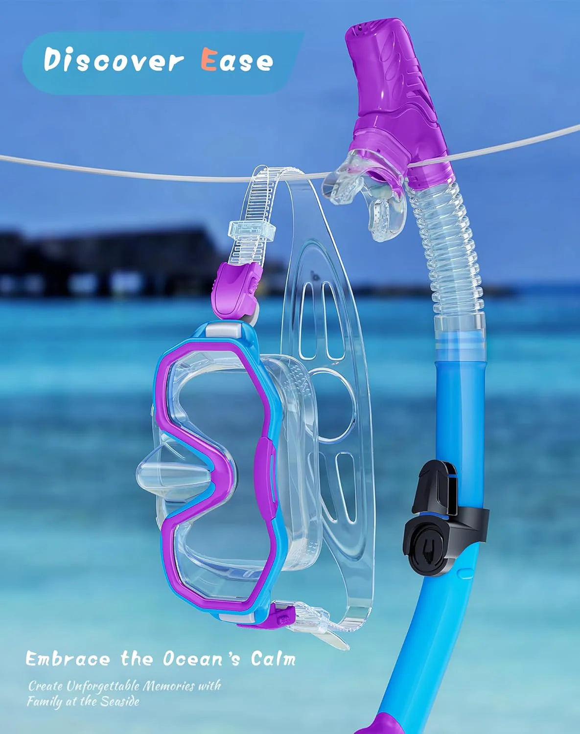 Snorkeling Gear for Adults, Dry-Top Snorkel Set, 180掳Panoramic Wide View Diving Mask Breathing Freely Snorkel Mask for Snorkeling Scuba Diving Swimming Travel