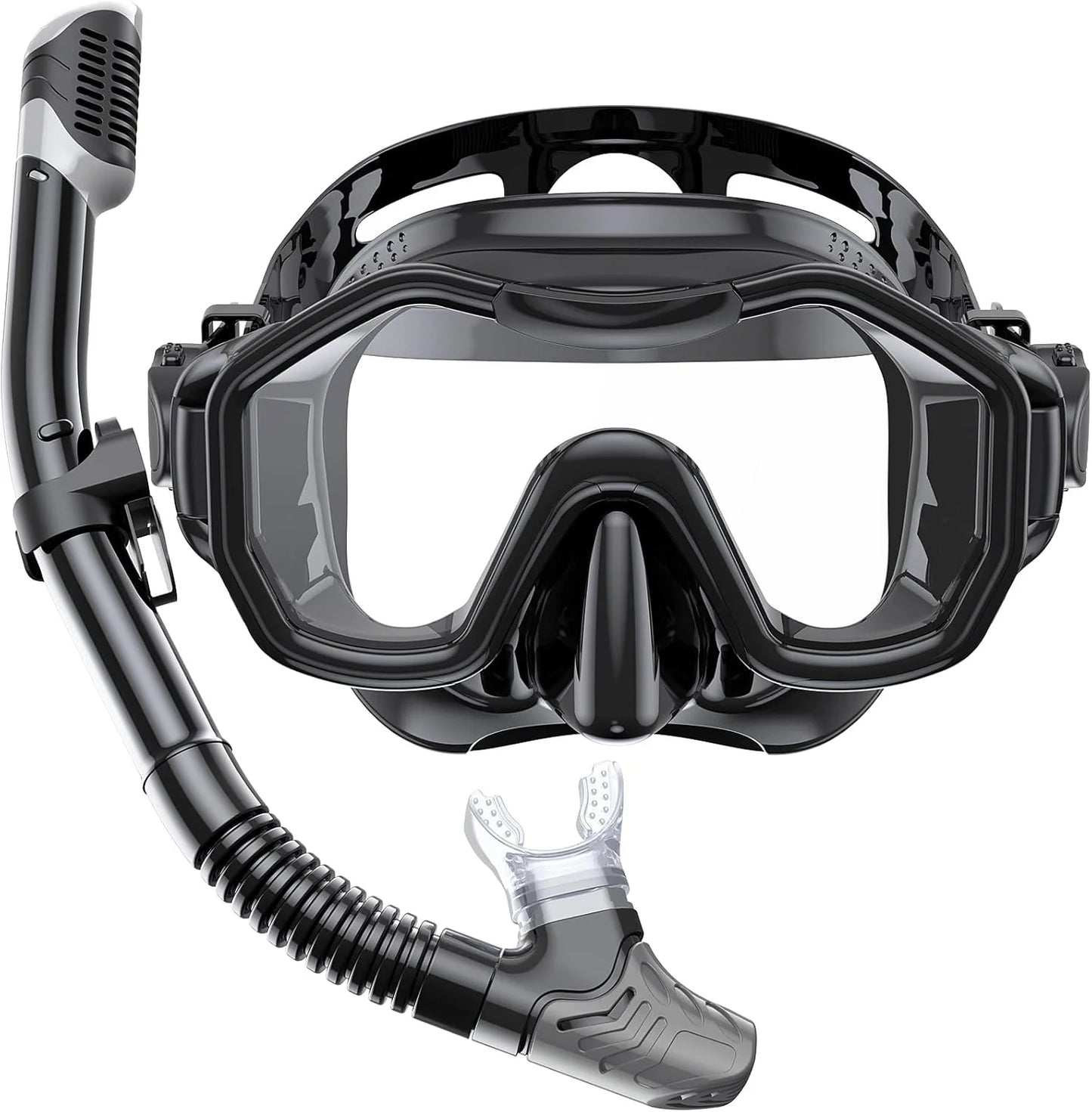 Snorkeling Gear for Adults, Dry-Top Snorkel Set, 180掳Panoramic Wide View Diving Mask Breathing Freely Snorkel Mask for Snorkeling Scuba Diving Swimming Travel