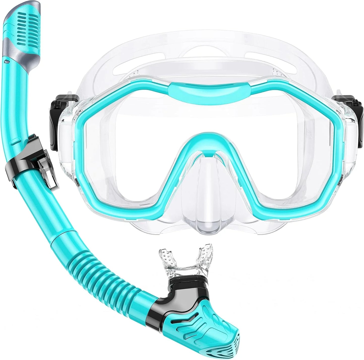 Snorkeling Gear for Adults, Dry-Top Snorkel Set, 180掳Panoramic Wide View Diving Mask Breathing Freely Snorkel Mask for Snorkeling Scuba Diving Swimming Travel