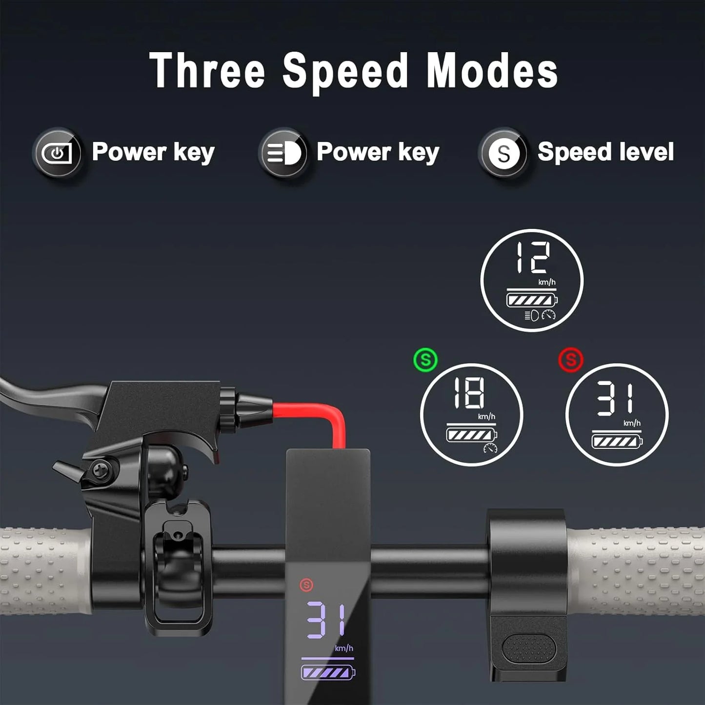 Electric Scooter - 8.5" Solid Tires, 350W Motor, Up to 19 MPH and 21-23 Miles Long-Range Portable Foldable Commuting Scooter for Adults with Double Braking System and App